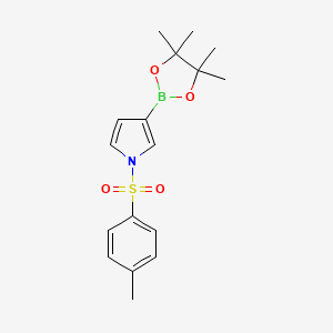 molecular formula C17H22BNO4S B568081 3-(4,4,5,5-Tetramethyl-1,3,2-dioxaborolan-2-yl)-1-tosyl-1H-pyrrole CAS No. 1218791-03-7