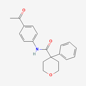 molecular formula C20H21NO3 B5680863 N-(4-acetylphenyl)-4-phenyloxane-4-carboxamide 