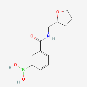 molecular formula C12H16BNO4 B568088 3-((Tetrahydrofuran-2-YL)methylcarbamoyl)phenylboronic acid CAS No. 1218790-83-0
