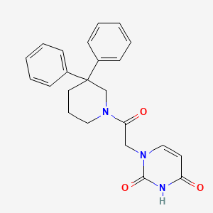 molecular formula C23H23N3O3 B5680882 1-[2-(3,3-diphenylpiperidin-1-yl)-2-oxoethyl]pyrimidine-2,4(1H,3H)-dione 