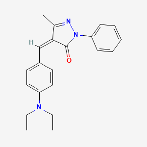 molecular formula C21H23N3O B5680908 (4Z)-4-[[4-(diethylamino)phenyl]methylidene]-5-methyl-2-phenylpyrazol-3-one 
