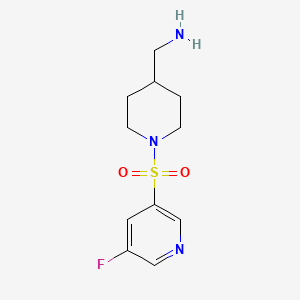 molecular formula C11H16FN3O2S B568092 (1-(5-Fluoropyridin-3-ylsulfonyl)piperidin-4-yl)methanamine CAS No. 1306371-95-8