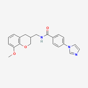 molecular formula C21H21N3O3 B5680924 4-(1H-imidazol-1-yl)-N-[(8-methoxy-3,4-dihydro-2H-chromen-3-yl)methyl]benzamide 