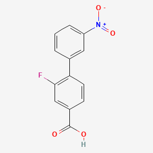 molecular formula C13H8FNO4 B568094 3-Fluoro-4-(3-nitrophenyl)benzoic acid CAS No. 1261964-43-5