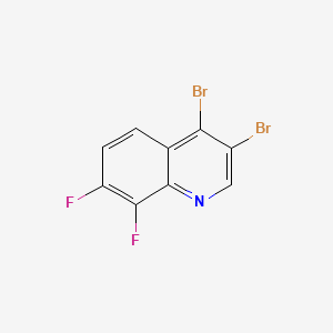 molecular formula C9H3Br2F2N B568096 3,4-Dibromo-7,8-difluoroquinoline CAS No. 1209239-27-9