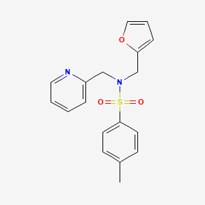 molecular formula C18H18N2O3S B5680977 N-(furan-2-ylmethyl)-4-methyl-N-(pyridin-2-ylmethyl)benzenesulfonamide 