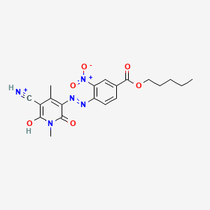 molecular formula C20H22N5O6+ B568098 3-Cyano-6-hydroxy-1,4-dimethyl-5-[2-nitro-4-(pentyloxycarbonyl)phenylazo]-2-pyridone CAS No. 113411-95-3