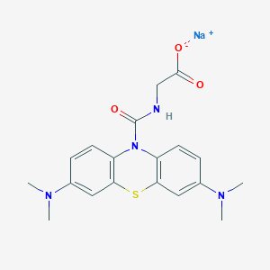 molecular formula C19H22N4NaO3S B568101 Sodium 2-(3,7-bis(dimethylamino)-10H-phenothiazine-10-carboxamido)acetate CAS No. 115871-18-6