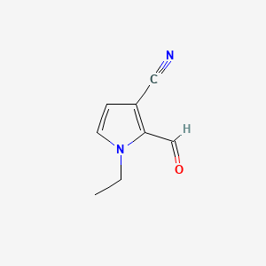 molecular formula C8H8N2O B568104 1-Ethyl-2-formyl-1H-pyrrole-3-carbonitrile CAS No. 111455-91-5