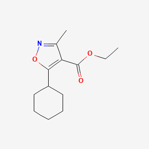 molecular formula C13H19NO3 B568106 Ethyl 5-cyclohexyl-3-methylisoxazole-4-carboxylate CAS No. 113841-82-0