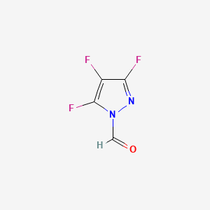 molecular formula C4HF3N2O B568108 3,4,5-Trifluoro-1H-pyrazole-1-carbaldehyde CAS No. 120047-73-6