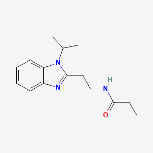 molecular formula C15H21N3O B5681091 N-{2-[1-(propan-2-yl)-1H-1,3-benzodiazol-2-yl]ethyl}propanamide 
