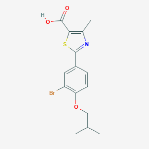 molecular formula C15H16BrNO3S B056811 2-(3-Bromo-4-isobutoxyphenyl)-4-methylthiazole-5-carboxylic acid CAS No. 144060-40-2