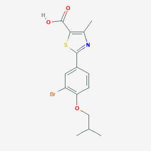 molecular formula C15H16BrNO3S B056811 2-[3-Bromo-4-(2-methylpropoxy)phenyl]-4-methyl-1,3-thiazole-5-carboxylic acid CAS No. 144060-40-2
