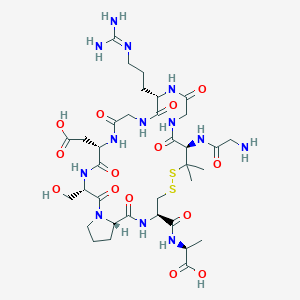 molecular formula C35H59N13O14S2 B568113 (2S)-2-[[(3S,6S,12S,18R,23R,26S)-18-[(2-Aminoacetyl)amino]-6-(carboxymethyl)-12-[3-(diaminomethylideneamino)propyl]-3-(hydroxymethyl)-19,19-dimethyl-2,5,8,11,14,17,25-heptaoxo-20,21-dithia-1,4,7,10,13,16,24-heptazabicyclo[24.3.0]nonacosane-23-carbonyl]amino]propanoic acid CAS No. 111844-17-8