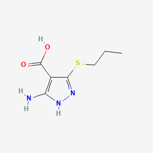 B568117 5-Amino-3-(propylsulfanyl)-1H-pyrazole-4-carboxylic acid CAS No. 114433-45-3
