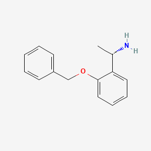 molecular formula C15H17NO B568119 Benzenemethanamine,a-methyl-2-(phenylmethoxy)-, (S)- CAS No. 123982-82-1
