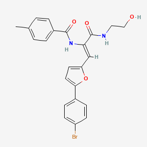 molecular formula C23H21BrN2O4 B5681264 N-[(Z)-1-[5-(4-bromophenyl)furan-2-yl]-3-(2-hydroxyethylamino)-3-oxoprop-1-en-2-yl]-4-methylbenzamide 