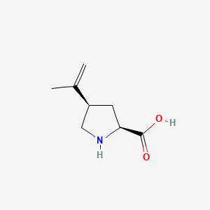 molecular formula C8H13NO2 B568128 (2S,4R)-4-(Prop-1-en-2-yl)pyrrolidine-2-carboxylic acid CAS No. 111466-56-9