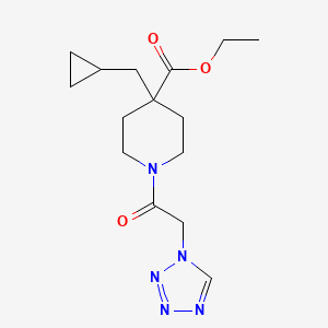 molecular formula C15H23N5O3 B5681310 Ethyl 4-(cyclopropylmethyl)-1-[2-(tetrazol-1-yl)acetyl]piperidine-4-carboxylate 