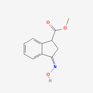 molecular formula C11H11NO3 B568140 Methyl 3-hydroxyiminoindan-1-carboxylate CAS No. 111634-92-5