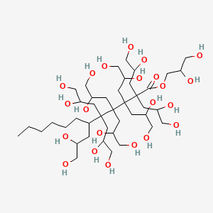 molecular formula C42H84O22 B568142 聚甘油-10 月桂酸酯 CAS No. 34406-66-1