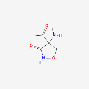 molecular formula C5H8N2O3 B568143 4-Acetyl-4-aminoisoxazolidin-3-one CAS No. 122216-47-1