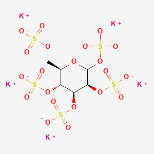 molecular formula C6H7K5O21S5 B568151 D-Mannopyranose pentasulfate potassium salt CAS No. 111757-61-0