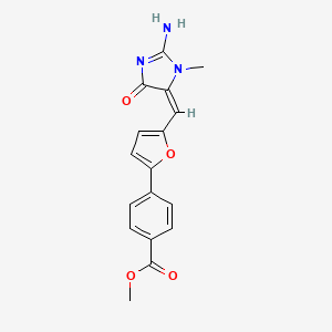 molecular formula C17H15N3O4 B5681525 METHYL 4-(5-{[(4E)-2-IMINO-3-METHYL-5-OXOIMIDAZOLIDIN-4-YLIDENE]METHYL}FURAN-2-YL)BENZOATE 