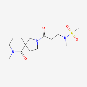 molecular formula C14H25N3O4S B5681534 N-methyl-N-[3-(7-methyl-6-oxo-2,7-diazaspiro[4.5]dec-2-yl)-3-oxopropyl]methanesulfonamide 