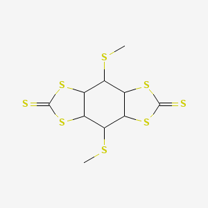 molecular formula C10H12S8 B568160 4,8-Bis(methylsulfanyl)hexahydro-2H,6H-benzo[1,2-d:4,5-d']bis[1,3]dithiole-2,6-dithione CAS No. 113019-96-8
