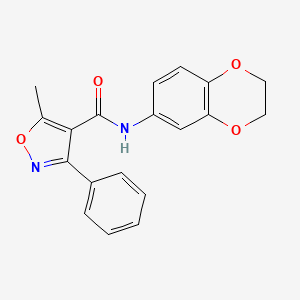 molecular formula C19H16N2O4 B5681674 N~4~-(2,3-dihydro-1,4-benzodioxin-6-yl)-5-methyl-3-phenyl-4-isoxazolecarboxamide 