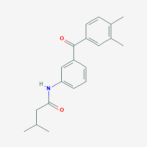 molecular formula C20H23NO2 B5681942 N-{3-[(3,4-dimethylphenyl)carbonyl]phenyl}-3-methylbutanamide 