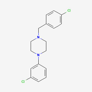 molecular formula C17H18Cl2N2 B5681983 1-(3-Chlorophenyl)-4-[(4-chlorophenyl)methyl]piperazine 