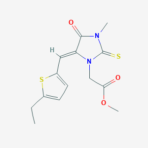 molecular formula C14H16N2O3S2 B5682024 methyl 2-[(5Z)-5-[(5-ethylthiophen-2-yl)methylidene]-3-methyl-4-oxo-2-sulfanylideneimidazolidin-1-yl]acetate 