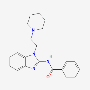 molecular formula C21H24N4O B5682049 N-[1-(2-piperidin-1-ylethyl)benzimidazol-2-yl]benzamide 