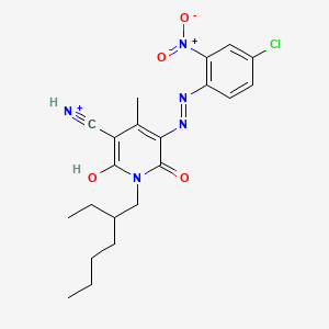 molecular formula C21H25ClN5O4+ B568253 5-(4-Chloro-2-nitrophenylazo)-3-cyano-1-(2-ethylhexyl)-6-hydroxy-4-methyl-2-pyridone CAS No. 113411-97-5
