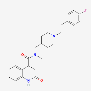 molecular formula C25H30FN3O2 B5682632 N-[[1-[2-(4-fluorophenyl)ethyl]piperidin-4-yl]methyl]-N-methyl-2-oxo-3,4-dihydro-1H-quinoline-4-carboxamide 