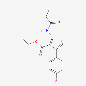 molecular formula C16H16FNO3S B5682643 Ethyl 4-(4-fluorophenyl)-2-(propanoylamino)thiophene-3-carboxylate 