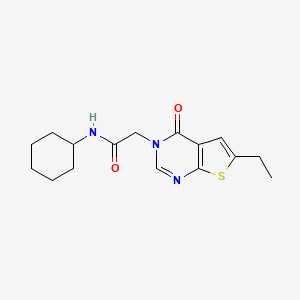 molecular formula C16H21N3O2S B5682793 N-cyclohexyl-2-(6-ethyl-4-oxothieno[2,3-d]pyrimidin-3-yl)acetamide 