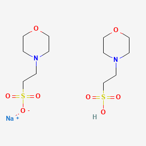 molecular formula C6H13NNaO4S B568281 MES hemisodium salt CAS No. 117961-21-4