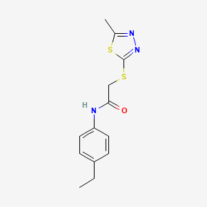 molecular formula C13H15N3OS2 B5683084 N~1~-(4-ETHYLPHENYL)-2-[(5-METHYL-1,3,4-THIADIAZOL-2-YL)SULFANYL]ACETAMIDE 