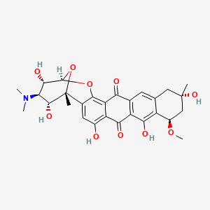 molecular formula C28H31NO10 B568319 (1R,10R,12S,21R,22S,23R,24R)-23-(dimethylamino)-4,8,12,22,24-pentahydroxy-10-methoxy-1,12-dimethyl-20,25-dioxahexacyclo[19.3.1.02,19.05,18.07,16.09,14]pentacosa-2,4,7(16),8,14,18-hexaene-6,17-dione CAS No. 114926-58-8