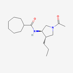 molecular formula C17H30N2O2 B5683333 N-[(3R,4S)-1-acetyl-4-propylpyrrolidin-3-yl]cycloheptanecarboxamide 