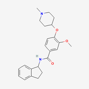 molecular formula C23H28N2O3 B5683377 N-(2,3-dihydro-1H-inden-1-yl)-3-methoxy-4-(1-methylpiperidin-4-yl)oxybenzamide 