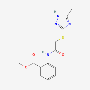 molecular formula C13H14N4O3S B5683444 METHYL 2-{2-[(5-METHYL-4H-1,2,4-TRIAZOL-3-YL)SULFANYL]ACETAMIDO}BENZOATE 