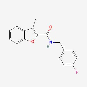 molecular formula C17H14FNO2 B5683474 N-[(4-fluorophenyl)methyl]-3-methyl-1-benzofuran-2-carboxamide 