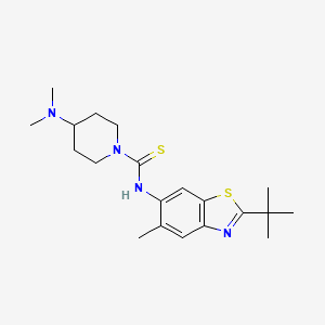 N-(2-tert-butyl-5-methyl-1,3-benzothiazol-6-yl)-4-(dimethylamino)piperidine-1-carbothioamide