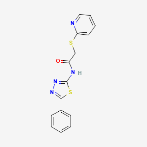 molecular formula C15H12N4OS2 B5683609 N-(5-phenyl-1,3,4-thiadiazol-2-yl)-2-(pyridin-2-ylsulfanyl)acetamide 
