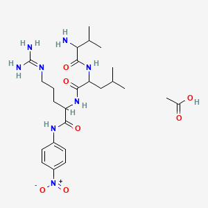 molecular formula C25H42N8O7 B568386 DL-Val-Leu-Arg p-Nitroanilide Acetate Salt CAS No. 117961-23-6